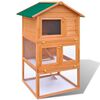 vidaXL Jaula de madera para conejos de exterior, 3 niveles