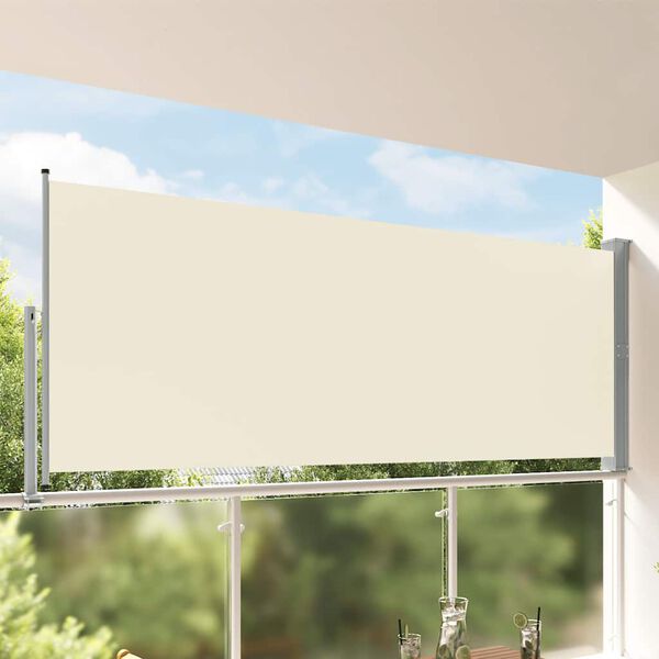 vidaXL Toldo lateral retr&aacute;ctil para patio 140x300 cm crema
