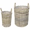 vidaXL Cesta de Plantas GENDT 2 uds. Gris natural Rat&aacute;n Kubu