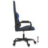 vidaXL Silla gaming de masaje cuero sint&eacute;tico negro y azul