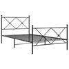vidaXL Estructura cama sin colch&oacute;n con estribo metal negro 100x190 cm