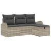 vidaXL Conjunto de sof&aacute; de jard&iacute;n 4 uds. Gris Claro rat&aacute;n sint&eacute;tico