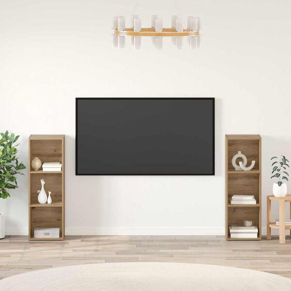 vidaXL Conjunto de mueble de TV 2 pcs Roble artesanal 107 x 35 x 37 cm