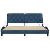 vidaXL Estructura de cama con LED sin colch&oacute;n tela azul 180x200 cm