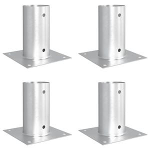 vidaXL Ancla de Tierra Redonda 4 pcs Plateado 15 x 15 x 15 cm Metal