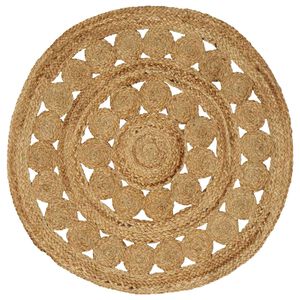 vidaXL Alfombras de &aacute;rea Natural &Oslash; 90 cm yute