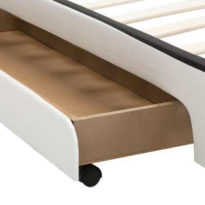 vidaXL Estructura cama con LED cuero sintético blanco 100x200 cm