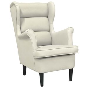 vidaXL Sill&oacute;n de terciopelo blanco crema