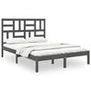 vidaXL Estructura de cama sin colch&oacute;n madera maciza gris 160x200 cm