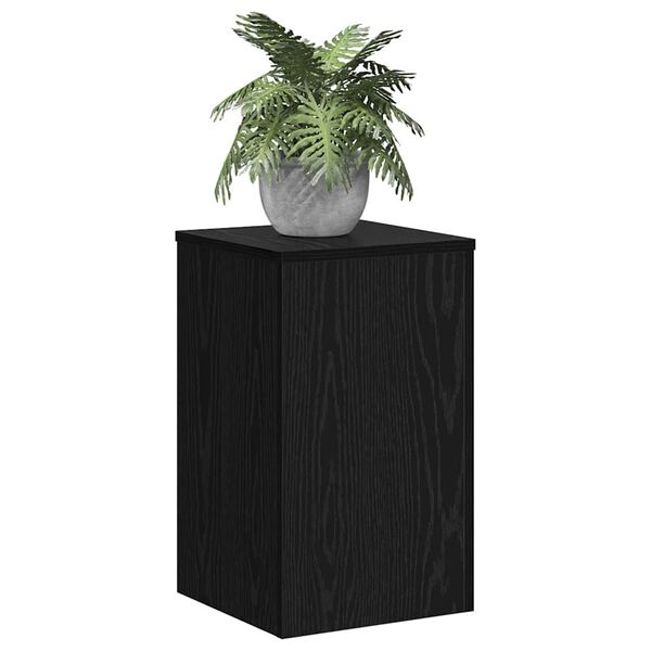 vidaXL Soporte de plantas 2 pcs Roble Negro 30 x 30 x 50 cm