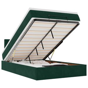 vidaXL Cama otomana con colch&oacute;n 120x190 cm terciopelo verde oscuro