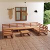 vidaXL Juego de muebles de jard&iacute;n 10 piezas madera maciza de pino