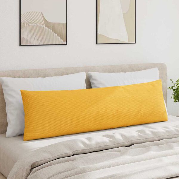 vidaXL Cojines de sofá 2 pcs Amarillo Claro 145 x 40 cm Tela de pana