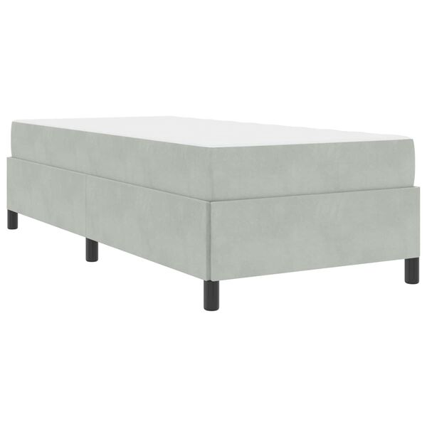 vidaXL Estructura de cama con colch&oacute;n Gris Claro 90 x 190 cm tela