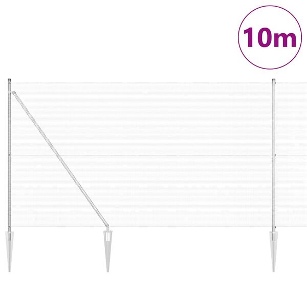 vidaXL Poste de Valla Plateado 10 x 1,5 m (malla de 12 x 12 mm) Acero