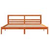vidaXL Estructura cama con cabecero madera pino marrón cera 200x200 cm