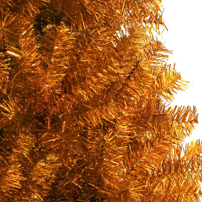 vidaXL Árbol de Navidad artificial con soporte dorado PET 120 cm
