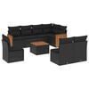 vidaXL Set de sof&aacute;s de jard&iacute;n 8 piezas y cojines rat&aacute;n sint&eacute;tico negro