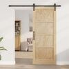 vidaXL Puerta Corredera Natural y negro 83 x 202 cm