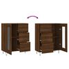 vidaXL Aparador de madera de ingenier&iacute;a marr&oacute;n roble 69,5x34x90 cm