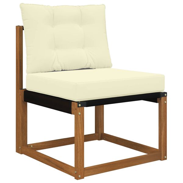 vidaXL Coj&iacute;n para sof&aacute; de exterior 2 pcs Crema Poli&eacute;ster