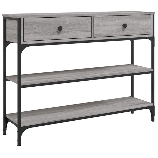 vidaXL Mesa consola madera de ingeniería gris Sonoma 100x25x75 cm