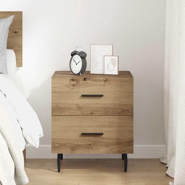 vidaXL Armario de Noche con caj&oacute;n Roble artesanal 40 x 35 x 47,5 cm