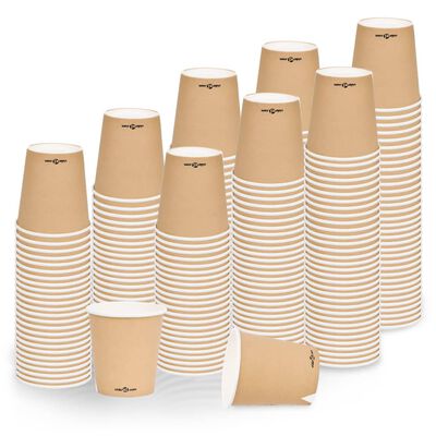 vidaXL Vasos de papel de café 200 ml 500 uds marrón