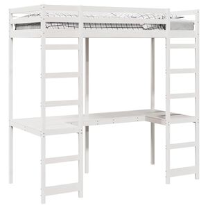 vidaXL Estructura de cama alta 90 x 200 cm Madera de pino macizo