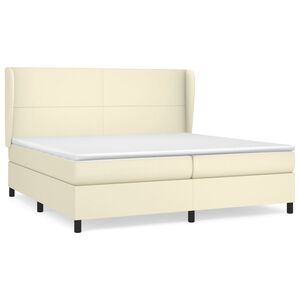 vidaXL Cama box spring con colch&oacute;n cuero sint&eacute;tico crema 200x200 cm