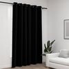 vidaXL Cortina opaca con ojales look de lino negro 290x245 cm