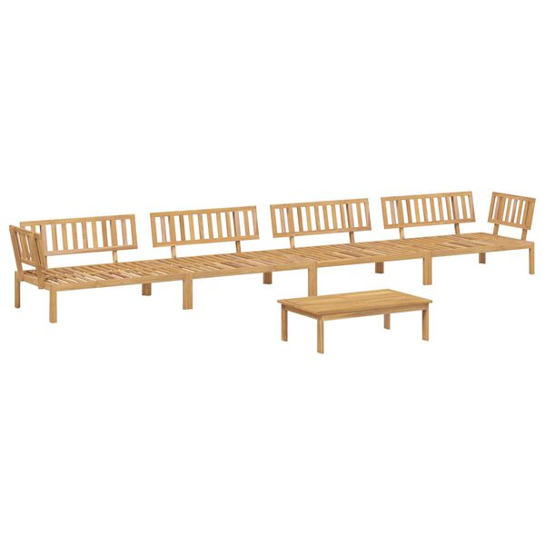 vidaXL Juego de Sof&aacute; con coj&iacute;n 5 pcs Taup&eacute; Madera de Acacia S&oacute;lida