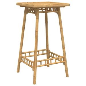 vidaXL Mesa de bar para exterior cuadrada de bamb&uacute; 55x55x100 cm
