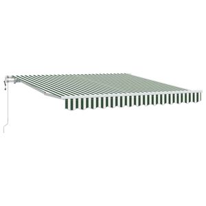 vidaXL Toldo retr&aacute;ctil Verde y blanco 300 x 250 cm Tela y Aluminio