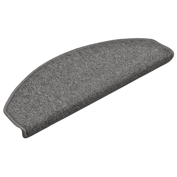 vidaXL Felpudos para escaleras 15 unidades 65x24x4 cm Gris oscuro Semicircular Grande