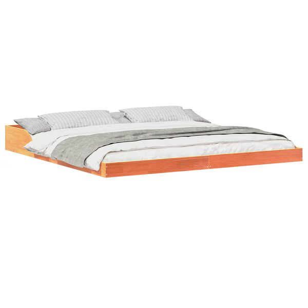 vidaXL Estructura de cama Marr&oacute;n cera 200 x 200 cm