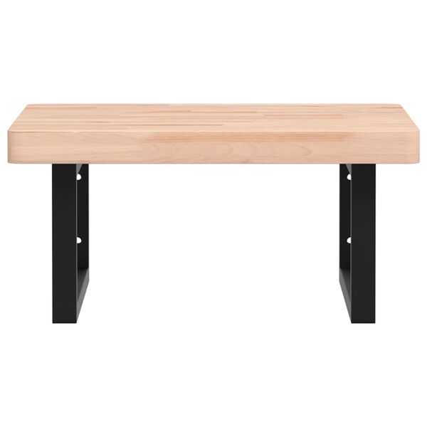 vidaXL Estante de lavabo de pared de acero y madera maciza de haya