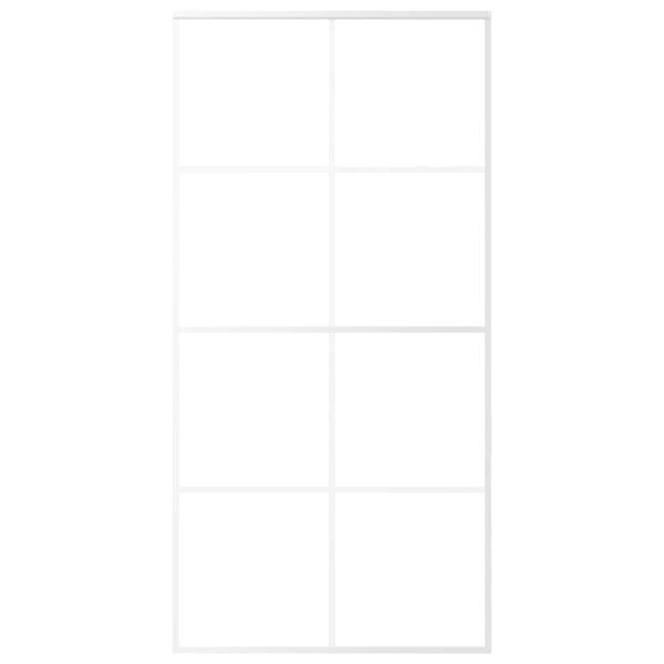 vidaXL Puerta corredera ESG vidrio y aluminio blanca 102,5x205 cm