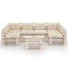vidaXL Muebles de jard&iacute;n de palets 7 pzas y cojines madera de pino