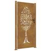 vidaXL Puerta de jard&iacute;n 100x175 cm de acero corten con dise&ntilde;o de &aacute;rbol