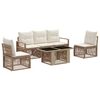vidaXL Conjunto de sof&aacute;s de jard&iacute;n 6 uds. Beige y blanco crema