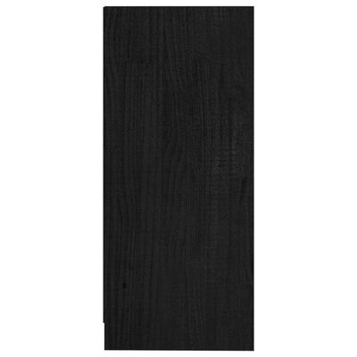 vidaXL Armario auxiliar madera maciza de mango negro 35,5x33,5x76 cm