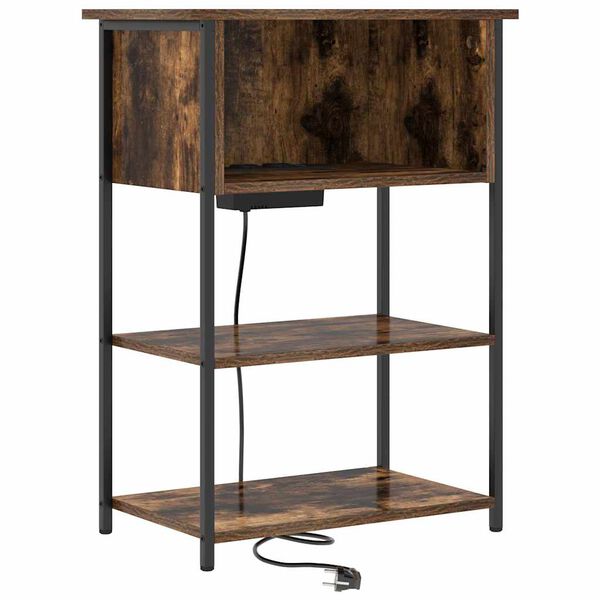 vidaXL Armario de Noche Roble ahumado 55 x 31 x 76 cm