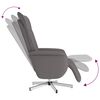 vidaXL Sill&oacute;n reclinable con reposapi&eacute;s cuero sint&eacute;tico gris