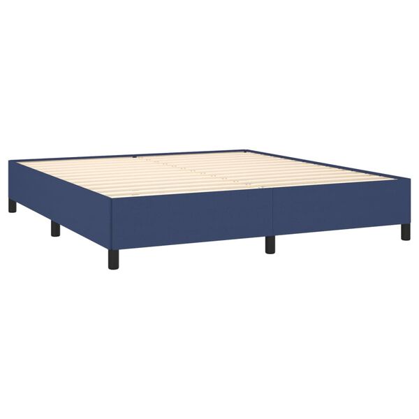 vidaXL Cama box spring con colch&oacute;n tela azul 180x200 cm
