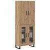 vidaXL Aparador alto 2 pcs Roble artesanal 69,5 x 34 x 180 cm