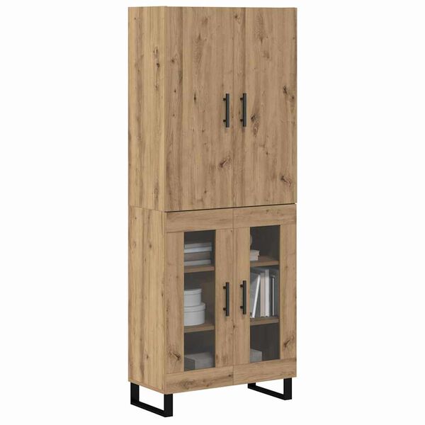 vidaXL Aparador alto 2 pcs Roble artesanal 69,5 x 34 x 180 cm