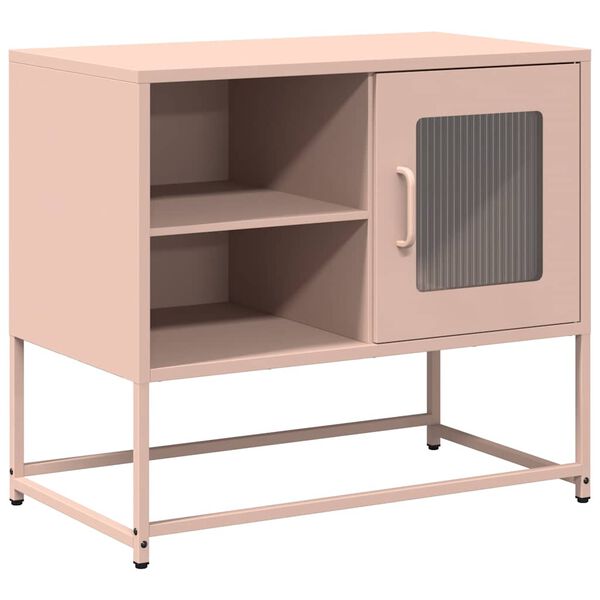 vidaXL Mueble para TV de acero rosa 68x39x60,5 cm