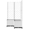 vidaXL Jardinera con enrejado PP blanco 80x80x136 cm