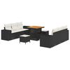 vidaXL Conjunto de sof&aacute; de jard&iacute;n Negro y crema 221 x 204 x 85 cm